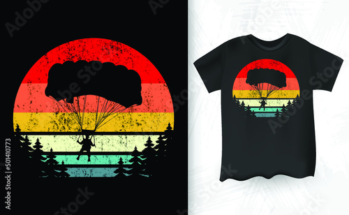 Skydive Funny Retro Vintage Skydiving T-shirt Design