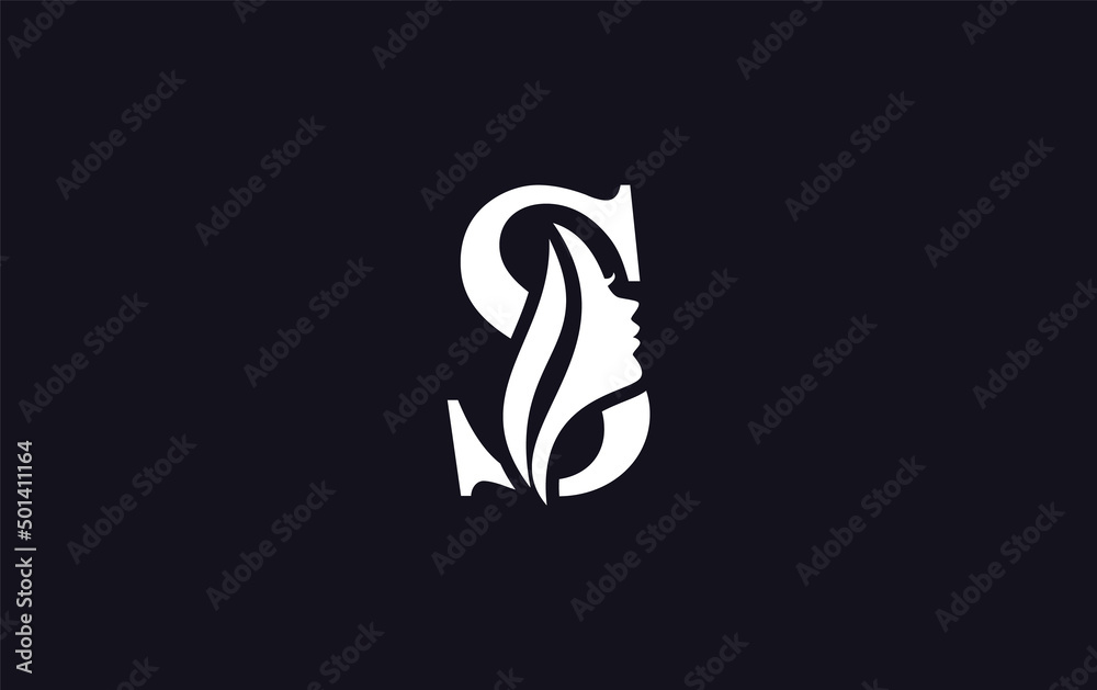 Obraz premium Beauty spa and hair logo, art and symbol design with the letter and alphabet
