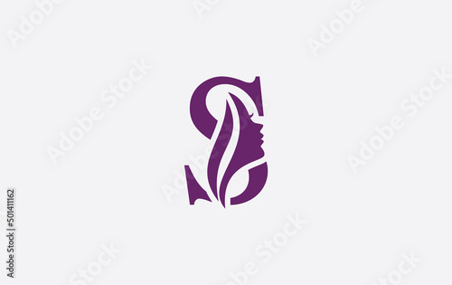 Beauty spa and hair logo, art and symbol design with the letter and alphabet