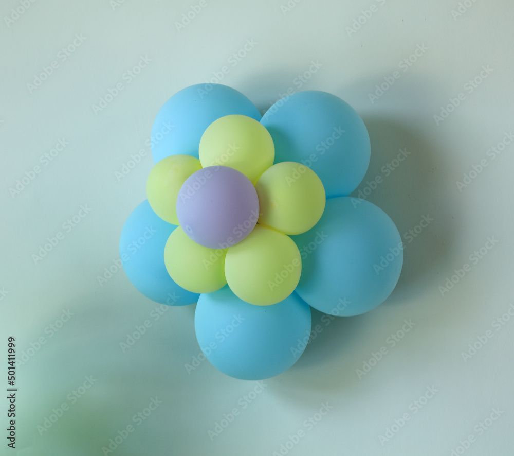 festive composition of colored balloons