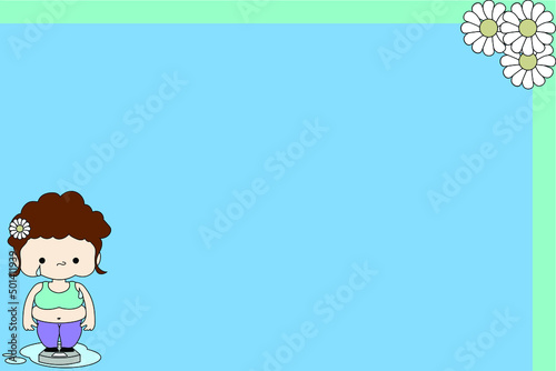 Weight Loss Health Vector Border with Copy Space