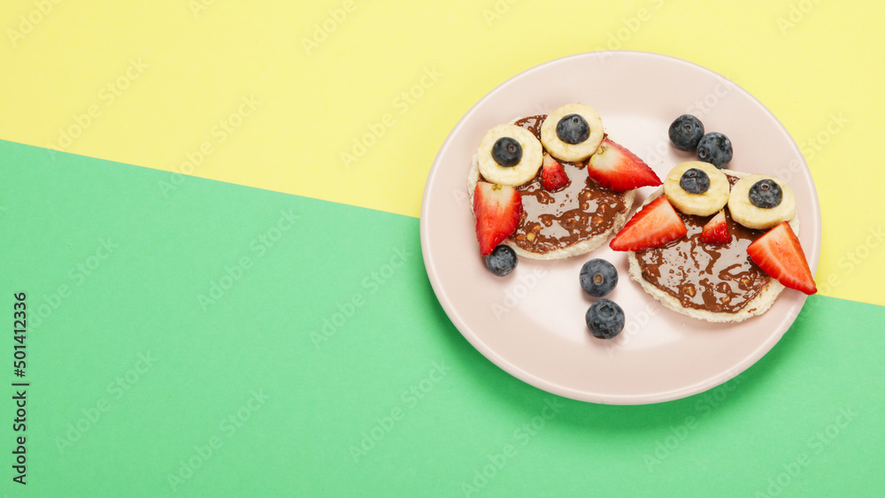 Healthy toasts for kids on colourfull background. Healthy toasts for kids on colourfull background.