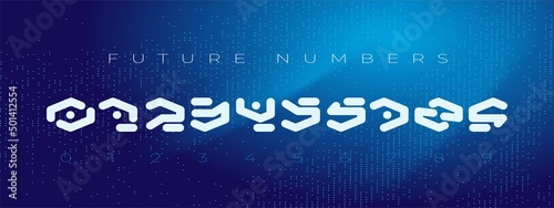 Future numbers cyber lettering symbols