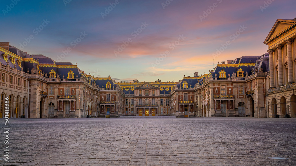 Entrance of Chateau de Versailles, near Paris in France