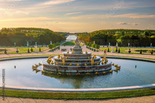 Garden of Chateau de Versailles, near Paris in France photo