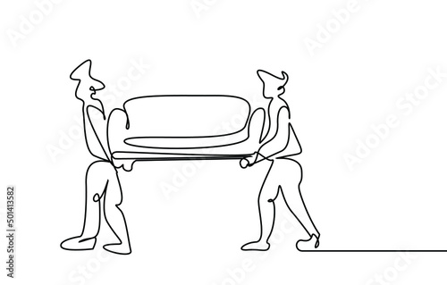people carrying chairs move together