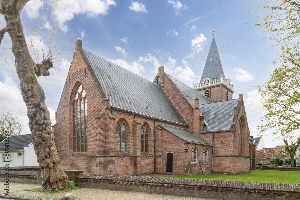 Saint Nicholas Church in the picturesque small village of Vreeland. in the Netherlands.