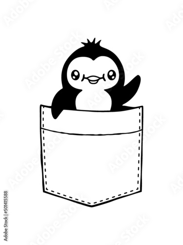 Brusttasche Winkender Pinguin 