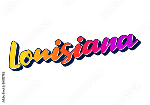 Louisiana text design. Vector calligraphy. Typography poster. Usable as background.