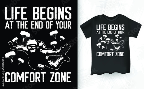 Funny Parachute Skydiver Skydive Retro Vintage Skydiving T-shirt Design