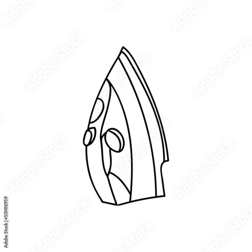 Doodle smoothing-iron icon in vector. Hand drawn smoothing-iron icon in vector isolated on white