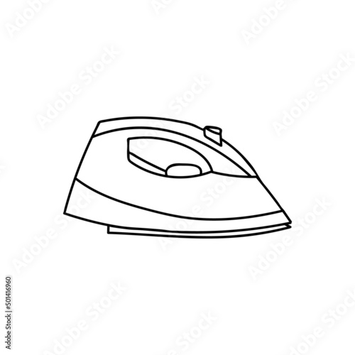 Doodle smoothing-iron icon in vector. Hand drawn smoothing-iron icon in vector isolated on white