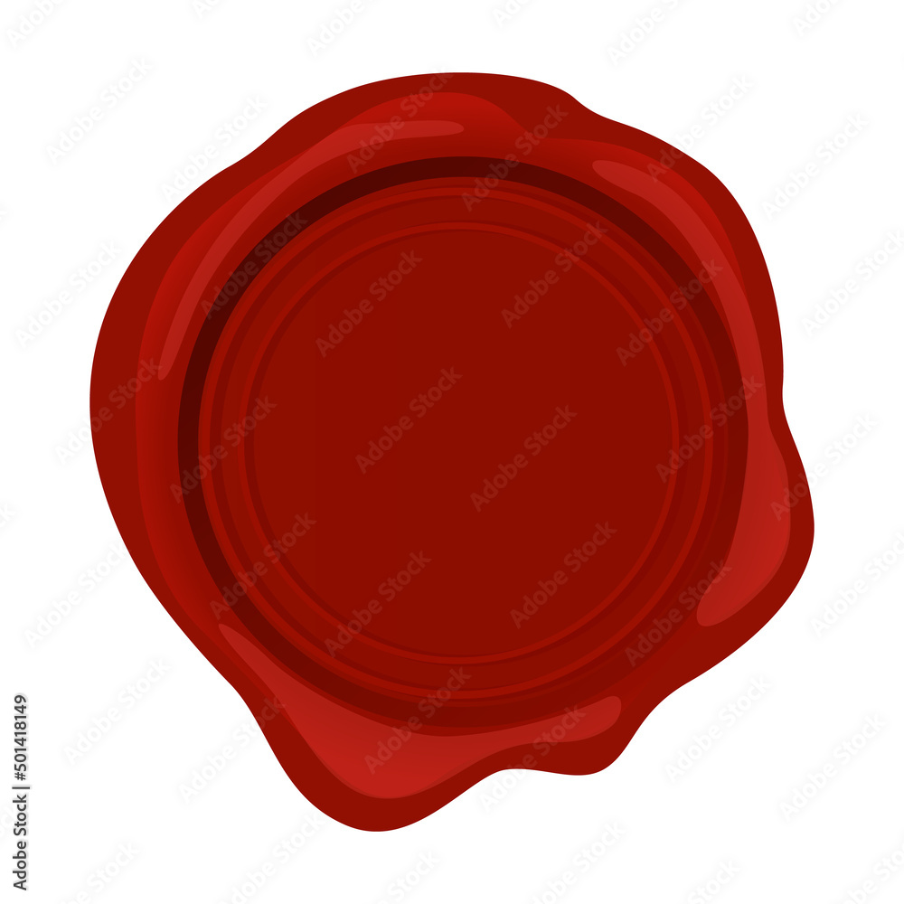 Red wax stamp. Isolated sticker mockup for letter or documents, confidential sign or secure tag, royal guarantee mark for envelop. Realistic icon with empty space for text Red wax stamp. Isolated sticker mockup for letter or documents, confidential sign or secure tag, royal guarantee mark for envelop. Realistic icon with empty space for text