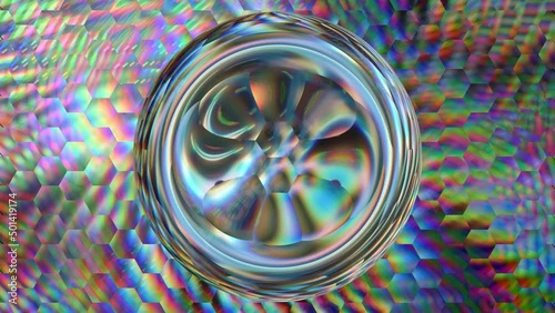 holographic textural background with sphere photo