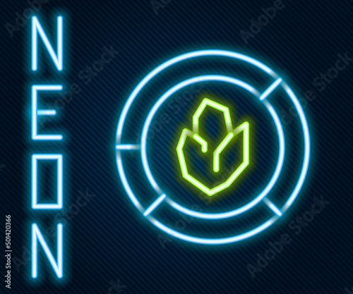 Glowing neon line Agricultural soil test and results icon isolated on black background. Digital soil analysis. Colorful outline concept. Vector