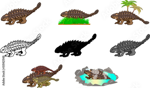 アンキロサウルスポーズセット