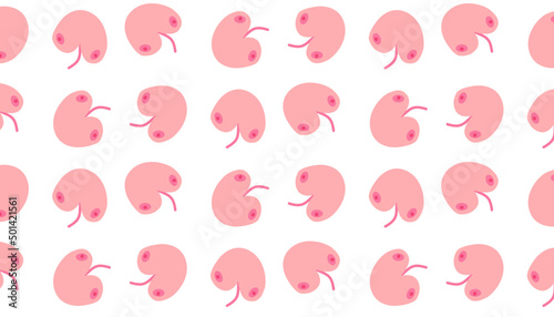 Vector illustration Pattern with pink water lilies on a white background