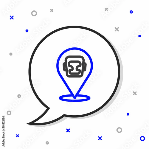 Line Boxing helmet icon isolated on white background. Colorful outline concept. Vector