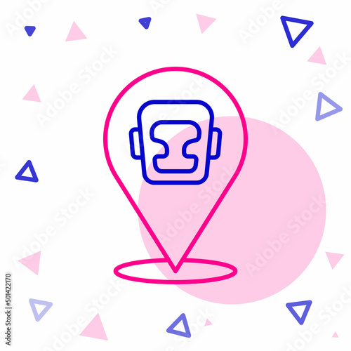 Line Boxing helmet icon isolated on white background. Colorful outline concept. Vector