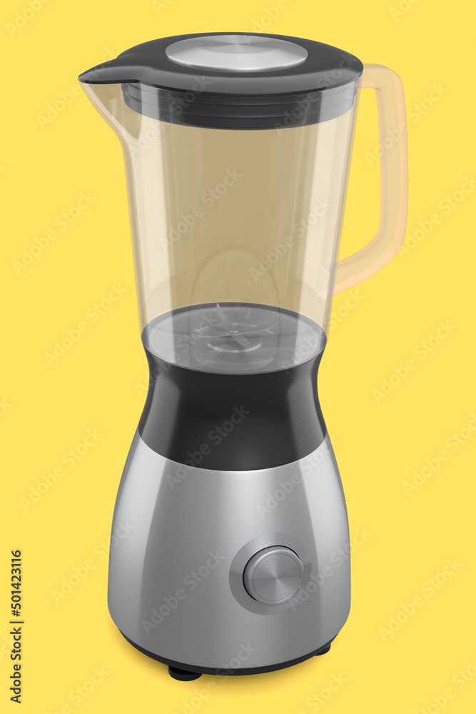Electric blender for making healthy smoothie isolated on a yellow background Electric blender for making healthy smoothie isolated on a yellow background