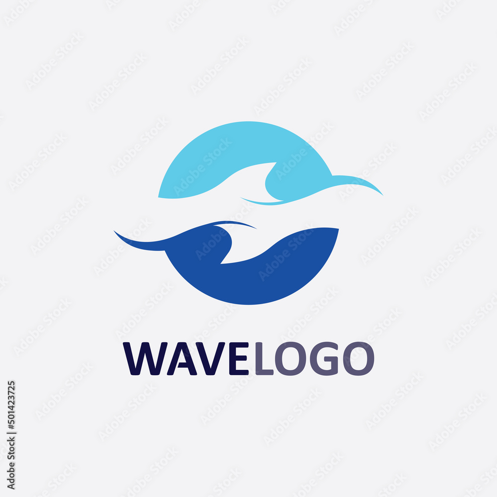Obraz premium wave icon and water drop vector illustration design logo business