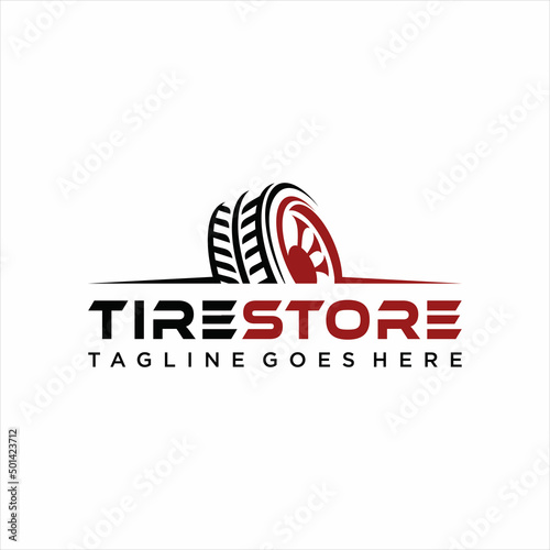 Tire logo, tire store logo design vector illustration. tire logo shop icons, car tire simple icons