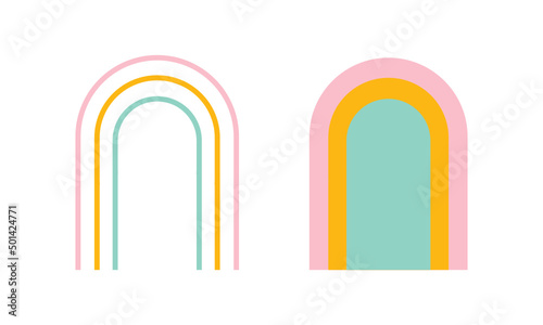 Arch, Arch Vector, Arch Icon, Monochrome Arch, Curved Shaped, Modern Arch, Rainbow, Rainbow Vector, Rainbow Icon, Vector Illustration Background 