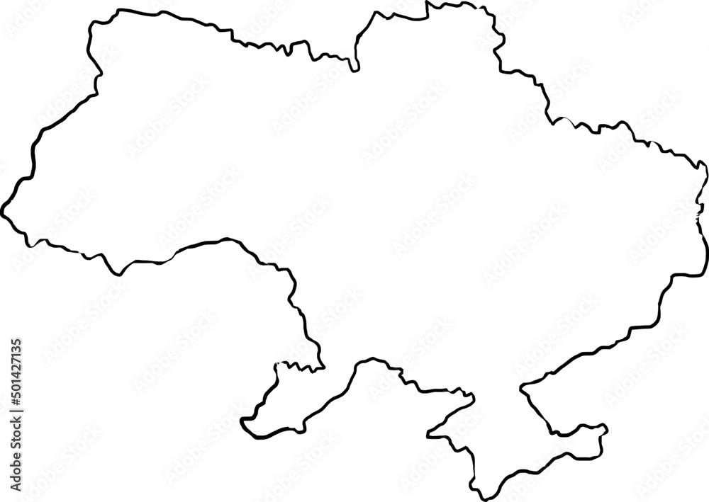 Ukrainian map in blue and yellow flag colors, on white background, esp format