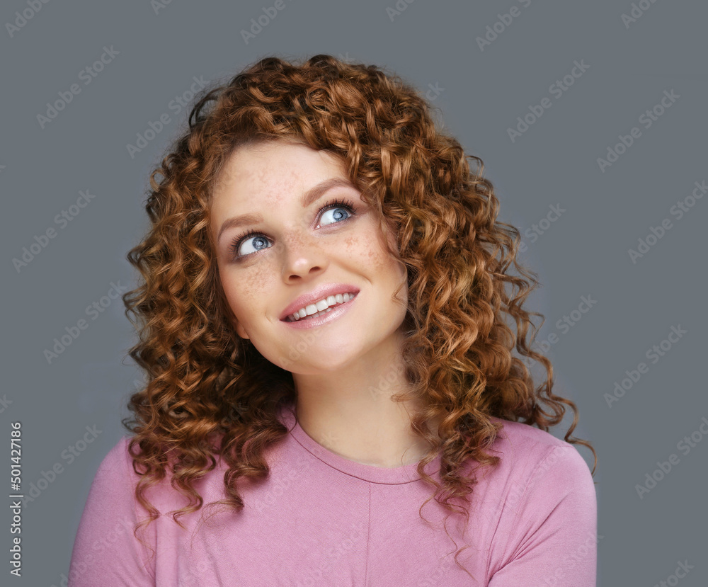 Freckles. Portrait of a young blond girl with blue eyes Freckles. Portrait of a young blond girl with blue eyes