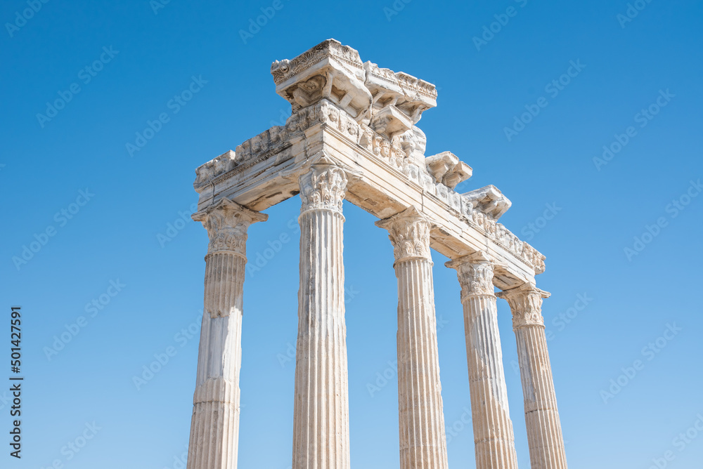 Apollo temple, Side, Antalya. Remains of Roman civilization in Turkey.