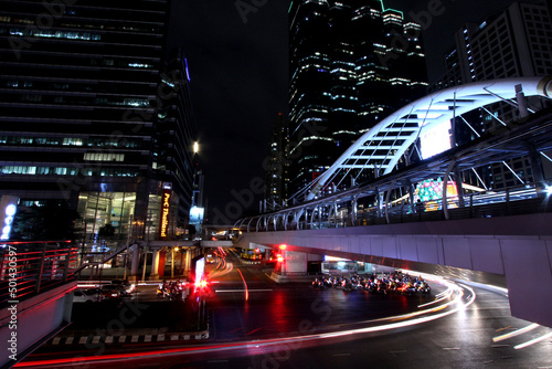 Bangkok, Thailand - November 14, 2019: Night light in Bangkok city, Thailand © yjpto