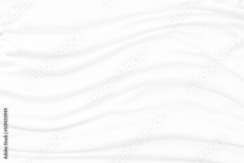 Fototapeta Naklejka Na Ścianę i Meble -  Top view Abstract White cloth background with soft waves.Wave and curve overlapping with different shadow of color,white fabric, crumpled fabric.