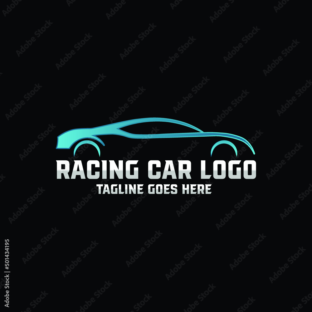 Racing car logo design icon mechanic silhouette garage service