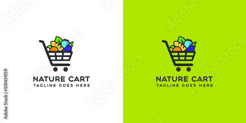 Organic food cart logo design