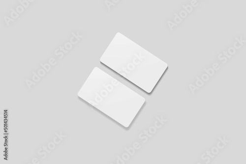 Blank business card for mockup. 3D Render.