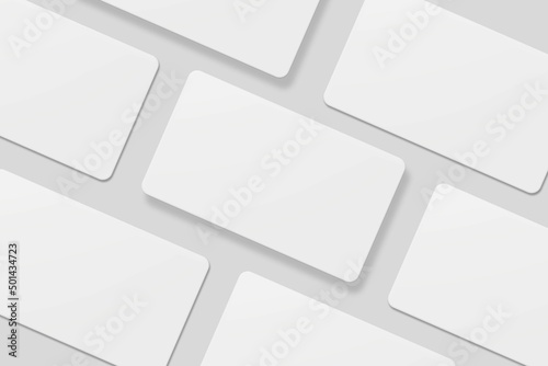 Blank business card for mockup. 3D Render.