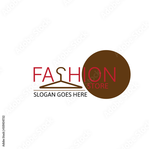 fashion store logo design with hanger