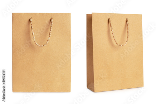 Brown paper bag isolated on white