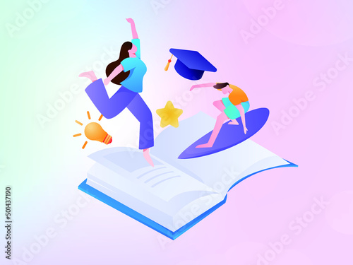 Reading leads to knowledge vector concept illustration
