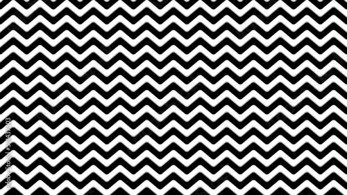 Zig zag rounded seamless pattern black and white design background