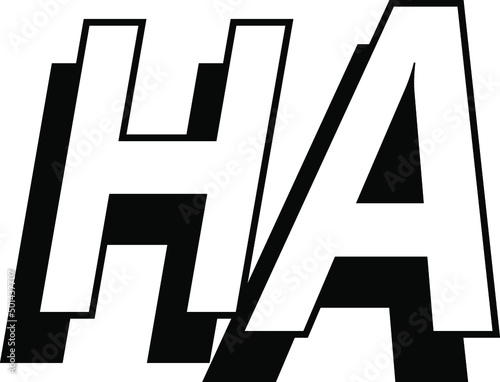 HA icon isolated on white background. Joker laugh HA HA. Vector EPS 10