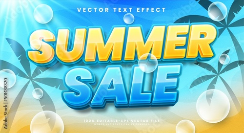 Summer sale editable text effect suitable to celebrate the summer event.