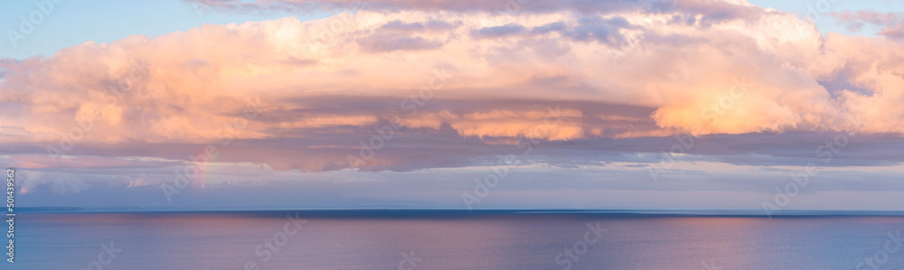Panorama of Sunset Clouds over the Sea