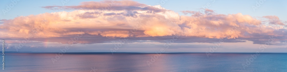 Panorama of Sunset Clouds over the Sea