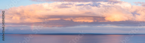 Panorama of Sunset Clouds over the Sea