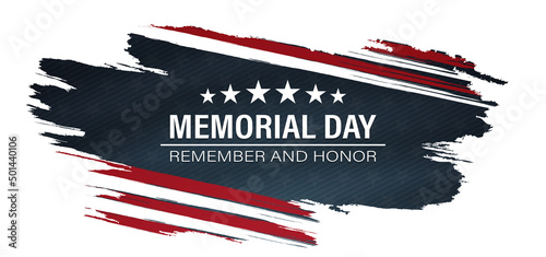Photo memorial day grunge background,united states flag, with remember and honor poste