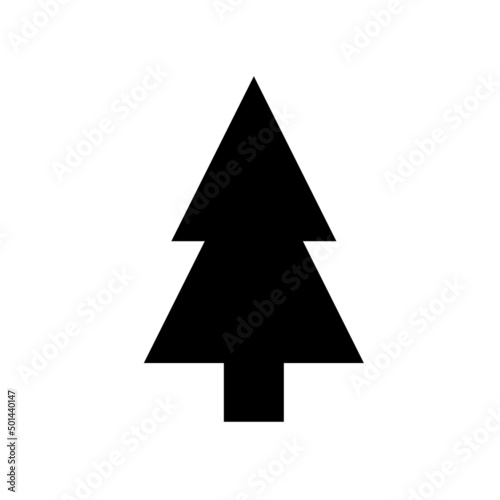 Vector image of a black christmas tree on a white background © Andrii