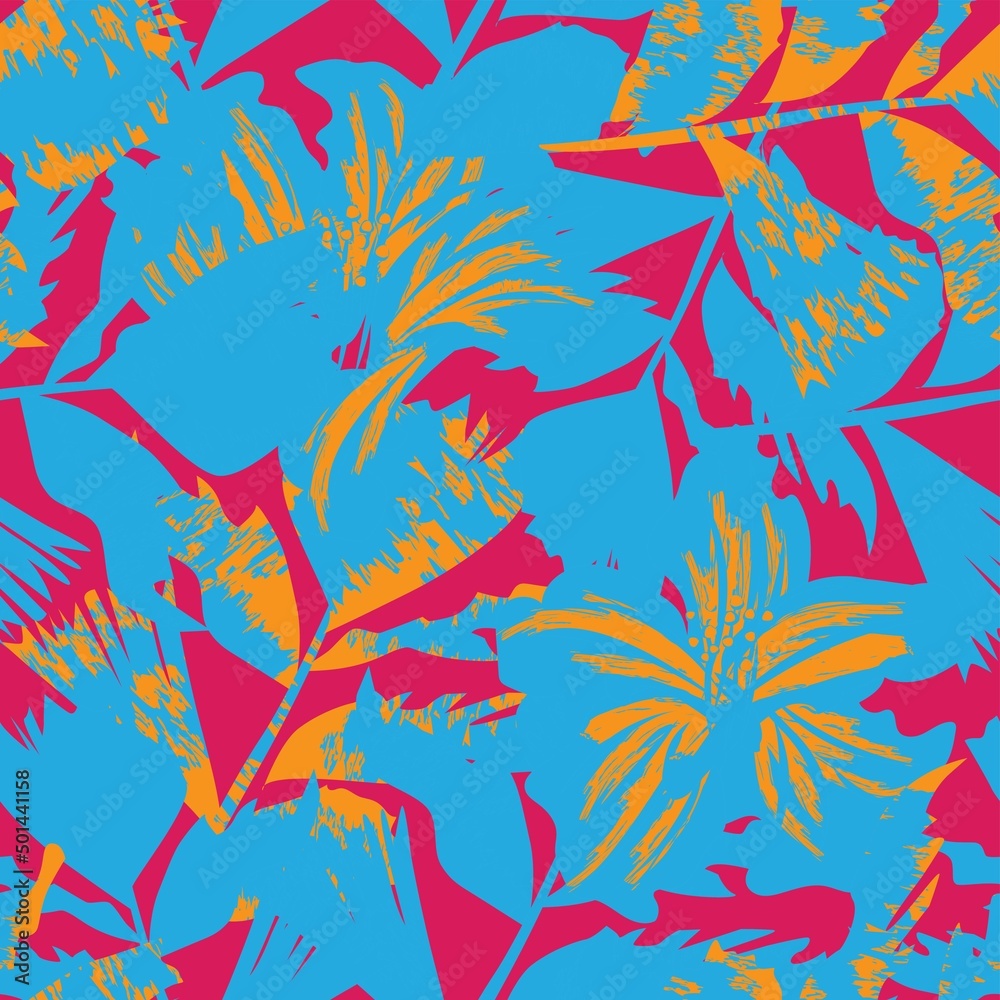 Floral Brush strokes Seamless Pattern Design Floral Brush strokes Seamless Pattern Design