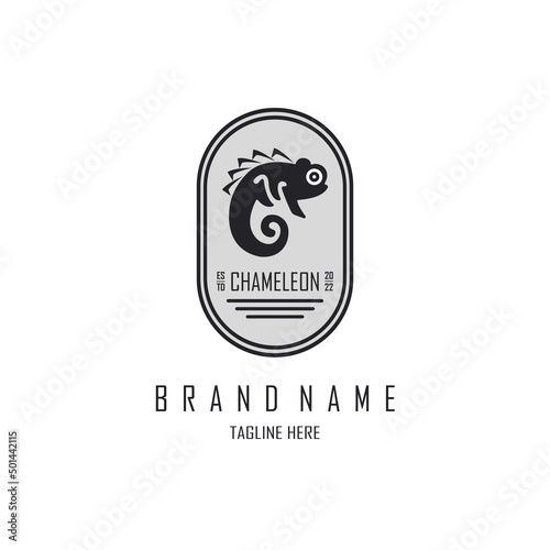 chameleon lizard logo template design for brand or company and other