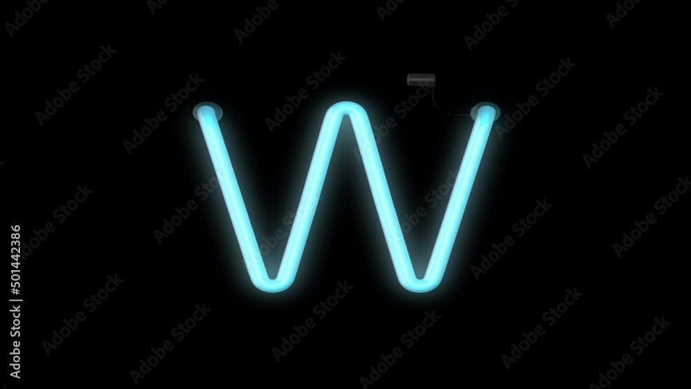 Letter W neon sign